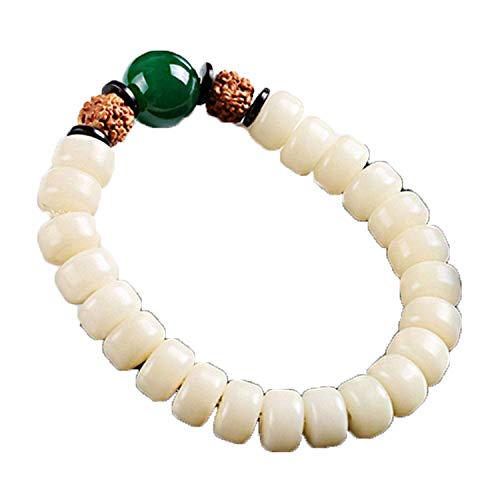 BXGGXBYSW Reine natürliche weiße Jade Bodhi Armreif Männer Frauen Rosenkranz Armband von BXGGXBYSW