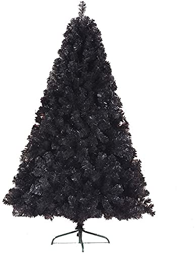 BXGGXBYSW Weihnachtsbaum, Weihnachtsbäume, Ausverkauf, künstlicher Weihnachtsbaum mit massivem Metallständer für drinnen und draußen (Farbe: Schwarz, Größe: 1,8 m) (schwarz, 1,8 m) von BXGGXBYSW