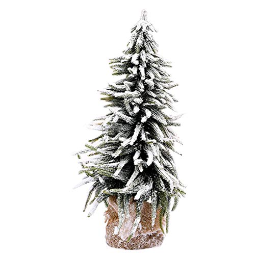 Künstlicher Mini-Weihnachtsbaum – Schneeflockenbaum aus Leinen-Schneetanne, PE + Leinenmaterial, verschlüsselter Weihnachtsbaum, klassische lebensechte natürliche Zweige, kleine Tischdekoration von BXGGXBYSW