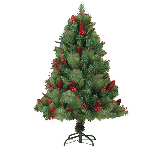 Künstlicher Weihnachtsbaum – gemischte Kiefernnadeln, PET + PVC + Tannenzapfen + dekorative rote Früchte usw. Verschlüsselter Weihnachtsbaum, klassische und realistische natürliche Zweige (Größe: 120 von BXGGXBYSW