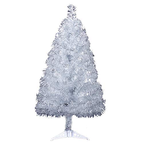 Silberner künstlicher Weihnachtsbaum – PET + PVC usw. Verschlüsselter Weihnachtsbaum, automatischer Weihnachtsbaum, flammhemmend, klassische und realistische natürliche Zweige (Größe: 150 cm) von BXGGXBYSW