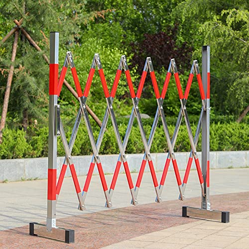 BXSUKEYOU Erweiterbare Barrikade, industrielle Metall-Sicherheitsbarriere, Metall-Verkehrszaun für Transport, Straßenparkplatz, Straßenmarkierung (Farbe: Rot, Größe: 1,2 x 3 m) von BXSUKEYOU