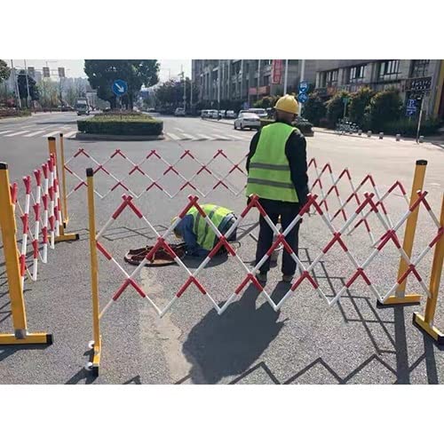 BXSUKEYOU Tragbare Fußgängerschutzbarriere, erweiterbarer Verkehrszaun, mobiles Sicherheitsbarrieretor für Garagen, Schulen, Einkaufszentren (Farbe: Rot-Weiß, Größe: 1,2 x 4 m) von BXSUKEYOU