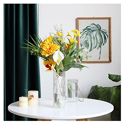 Künstliche Blumen, künstliche Blume, Chrysantheme, künstliche Blume, tragbare Glasvase, Eukalyptus, Hochzeitsstrauß, geeignet für die Dekoration von Veranda, Hoteleingang, künstliche Blume (Farbe: von BXSUKEYOU