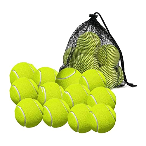 BYCUFF 12 Pack Tennis BäLle mit Tasche Zur Aufbewahrung - Gute QualitäT, Dickwandige Tennis BäLle - Perfekt für Tennis und Cricket von BYCUFF