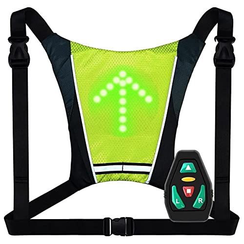 BYCUFF LED Fahrrad Wenden Signal Blinker Rucksack, LED Fahrrad Wenden Signal Blinker Weste, Wiederaufladbarer Reflektierender Rucksack mit Richtung Anzeige von BYCUFF