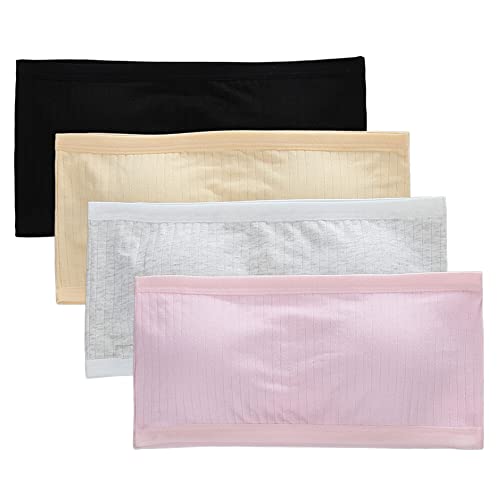 BYNYXI 4 Stücke Trägerlos Bralette Mädchen, Sport BH Full Cup Mädchen Bandeau Unterwäsche Atmungsaktiv Stretch BH Nahtlos Bralette mit Brust-Pad für Kinder Mädchen Teenager BH Oberteil Bandeau BYNYXI 4 Stücke Trägerlos Bralette Mädchen, Sport BH Full Cup Mädchen Bandeau Unterwäsche Atmungsaktiv Stretch BH Nahtlos Bralette mit Brust-Pad für Kinder Mädchen Teenager BH Oberteil Bandeau von BYNYXI