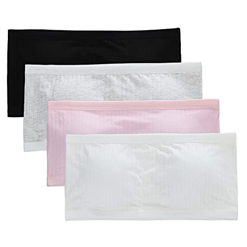 BYNYXI 4 Stücke Trägerlos Bralette Mädchen, Sport BH Full Cup Mädchen Bandeau Unterwäsche Atmungsaktiv Stretch BH Nahtlos Bralette mit Brust-Pad für Kinder Mädchen Teenager BH Oberteil Bandeau BYNYXI 4 Stücke Trägerlos Bralette Mädchen, Sport BH Full Cup Mädchen Bandeau Unterwäsche Atmungsaktiv Stretch BH Nahtlos Bralette mit Brust-Pad für Kinder Mädchen Teenager BH Oberteil Bandeau von BYNYXI