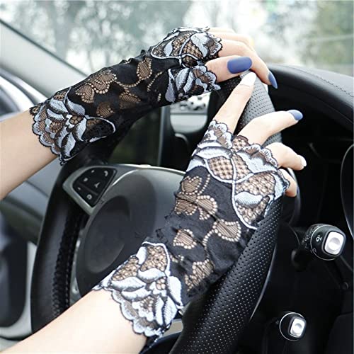 BYNYXI Damen Spitzenhandschuhe Fingerlos, 1 Paar Sommer Spitzenhandschuhe Kurz Elegant Spitze Blume Hochzeit Brauthandschuhe UV-Schutz Fahrhandschuhe Dünne Halbfinger Handschuhe Brauthandschuhe BYNYXI Damen Spitzenhandschuhe Fingerlos, 1 Paar Sommer Spitzenhandschuhe Kurz Elegant Spitze Blume Hochzeit Brauthandschuhe UV-Schutz Fahrhandschuhe Dünne Halbfinger Handschuhe Brauthandschuhe von BYNYXI