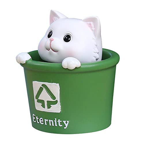 BYNYXI Katzen Wackelfigur, Auto Armaturenbrett Dekoration Harz Schütteln Kopf Katze Puppe Wackelkopf Schaukelspielzeug Tischdeko für Fensterbank Auto Büro Schreibtisch Ornamente-6.5cmx6.5cmx7.5cm von BYNYXI