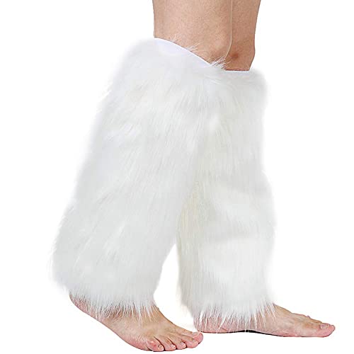 BYNYXI Kunstpelz Beinwärmer Damen Winter, 1 Paar Kunstleder Beinwärmer Stiefel Manschetten Beinstulpen Damen Pelzigen Beinlinge Stiefelüberzüge Flauschig Plüsch Stiefelsocken Warme Beinstulpen,40cm von BYNYXI