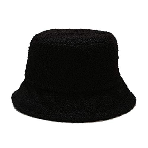 Damen Fischerhut Plüsch Winter Eimerhut Flauschige Bucket Hat Warm Fluffy Wintermütze Fell Fischerhut Einfarbig Schlapphut Faltbarer Eimerhut für Frauen Mädchen Wandern Outdoor Camping Reisen von BYNYXI