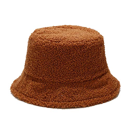 Damen Fischerhut Plüsch Winter Eimerhut Flauschige Bucket Hat Warm Fluffy Wintermütze Fell Fischerhut Einfarbig Schlapphut Faltbarer Eimerhut für Frauen Mädchen Wandern Outdoor Camping Reisen von BYNYXI