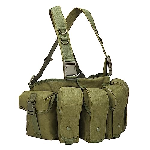 Tactical Chest Rig Bag, Taktische Weste Militär Herren Camouflage Airsoft Weste Verstellbare Molle Pouch mit kleine Beutel 800D Oxford Paintball Weste für Taktisch Training Jagd Airsoft Ausrüstung Tactical Chest Rig Bag, Taktische Weste Militär Herren Camouflage Airsoft Weste Verstellbare Molle Pouch mit kleine Beutel 800D Oxford Paintball Weste für Taktisch Training Jagd Airsoft Ausrüstung von BYNYXI