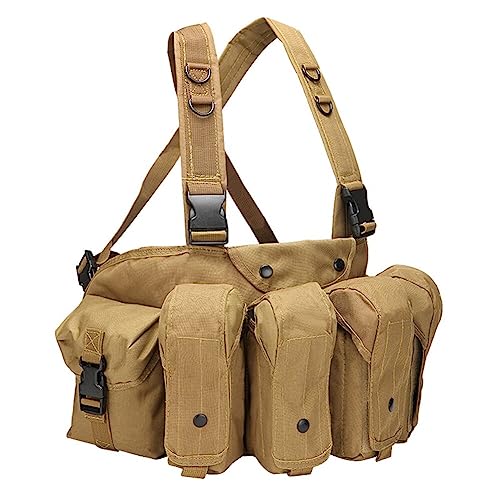 Tactical Chest Rig Bag, Taktische Weste Militär Herren Camouflage Airsoft Weste Verstellbare Molle Pouch mit kleine Beutel 800D Oxford Paintball Weste für Taktisch Training Jagd Airsoft Ausrüstung Tactical Chest Rig Bag, Taktische Weste Militär Herren Camouflage Airsoft Weste Verstellbare Molle Pouch mit kleine Beutel 800D Oxford Paintball Weste für Taktisch Training Jagd Airsoft Ausrüstung von BYNYXI
