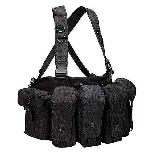 Tactical Chest Rig Bag, Taktische Weste Militär Herren Camouflage Airsoft Weste Verstellbare Molle Pouch mit kleine Beutel 800D Oxford Paintball Weste für Taktisch Training Jagd Airsoft Ausrüstung Tactical Chest Rig Bag, Taktische Weste Militär Herren Camouflage Airsoft Weste Verstellbare Molle Pouch mit kleine Beutel 800D Oxford Paintball Weste für Taktisch Training Jagd Airsoft Ausrüstung von BYNYXI