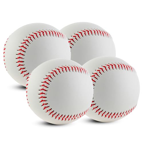 BYZESTY 4 Stück Baseball Bälle 9 Inch, Handgenäht Baseballs, Soft Baseballs, Training Basebälle, Professionelle Baseballbälle für Erwachsene und Jugendliche, Professionelle Baseballspiele BYZESTY 4 Stück Baseball Bälle 9 Inch, Handgenäht Baseballs, Soft Baseballs, Training Basebälle, Professionelle Baseballbälle für Erwachsene und Jugendliche, Professionelle Baseballspiele von BYZESTY