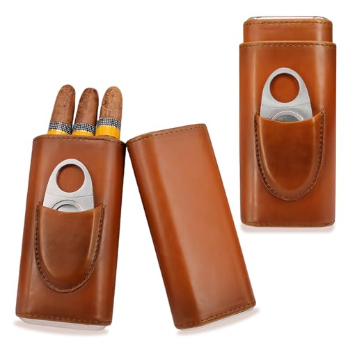 Zigarrenetui, Leder Zigarren Etuis für 3 Zigarren, Tragbarer Humidor Zigarren mit Zigarrenschneider, Zigarrenbox mit Zedernholz Ausgekleidet, Humidor für Reise Kurztrips Ausgehen Geeignet Zigarrenetui, Leder Zigarren Etuis für 3 Zigarren, Tragbarer Humidor Zigarren mit Zigarrenschneider, Zigarrenbox mit Zedernholz Ausgekleidet, Humidor für Reise Kurztrips Ausgehen Geeignet von BYZESTY