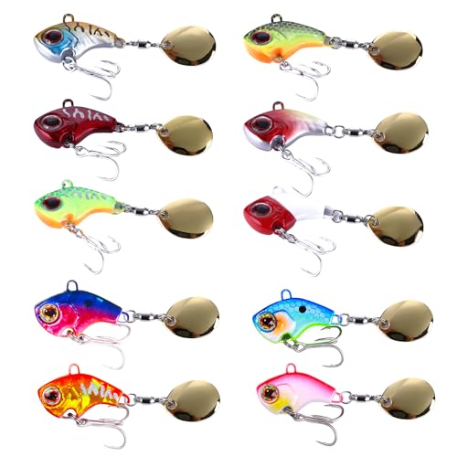 Spinner Angeln Angelköder Set, 10 Stück Angelköder Jig Spinner Kunstköder, Forellenköder Spoons Forelle Spinnerbait Bleikopfspinner für Barsch Hecht Zander Wels Döbel Spinner Angeln Angelköder Set, 10 Stück Angelköder Jig Spinner Kunstköder, Forellenköder Spoons Forelle Spinnerbait Bleikopfspinner für Barsch Hecht Zander Wels Döbel von BYZESTY