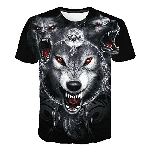 BZNOO Unisex 3D Druck T Shirt，Unisex Wolf Grafik T-Shirt Sommer Lässig Kurzarm Neuheit T-Shirts T-Shirts Tops Street Wear Für Männer Frauen-XXL von BZNOO
