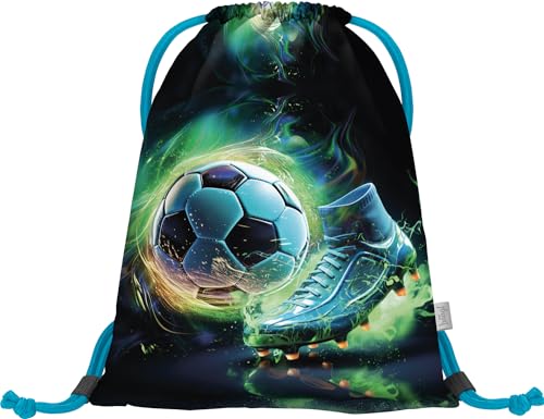 Baagl Turnbeutel für Jungen, Wasserdichte Schuhbeutel für Kinder, Schule und Kindergarten Sportbeutel für Junge, Sportrucksack, Gymsack (Fussball FC) von Baagl