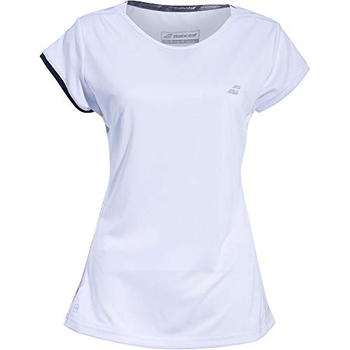 Babolat Damen Perf Cap Sleeve Top Women Unterhemd, Weiß/Silber, L von Babolat