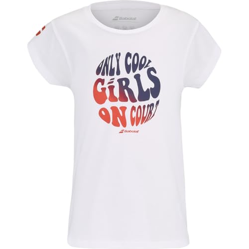 Babolat, Grafik-T-Shirt für Mädchen Modell Exercise Tee Shirt, Größe 10-12 Jahre, Weiß, Kurzarm, Rundhalsausschnitt, 100% Baumwolle, Bequem und stylisch für Sport und Freizeit. von Babolat