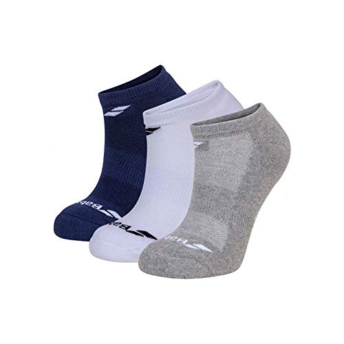 Babolat Invisible 3 Pairs Pack Socken, Weiß, Blau (Estate Blue), Grau, 39/42 von Babolat