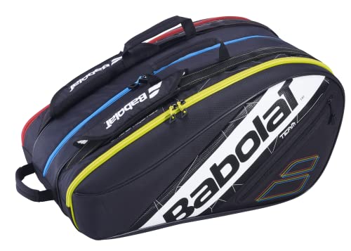 Babolat - RH Team Padel Rackethalter - Stauraum und Schutz Mir Farbstofffreiem Innenfutter - Isoliertes Fach für 4 Schläger Plus Seitentaschen - PET-Futter 100% Recycelt - Französische Marke von Babolat