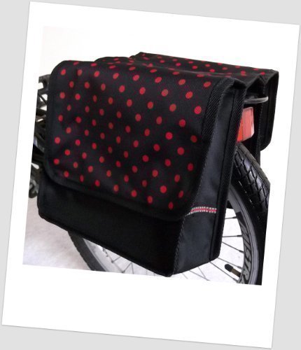 Kinder-Fahrradtasche Joy Satteltasche Gepäckträgertasche Fahrradtasche 2 x 5 Liter Farbe: 34 Dots Little 1 red von BABY JOY