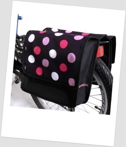 Kinder-Fahrradtasche Joy Satteltasche Gepäckträgertasche Fahrradtasche 2 x 5 Liter Farbe: 43 Dots 3 Black von BABY JOY