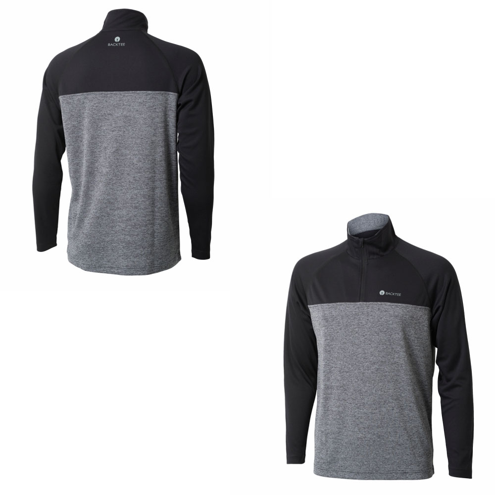 'BackTee Golf Herren 1/4Zip Baselayer 51300 schwarz meliert' von BackTee