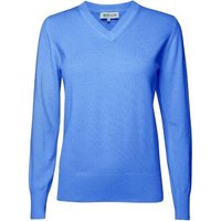 Backtee Ladies Organic Casual Sweater Strick Pullover blau von Backtee