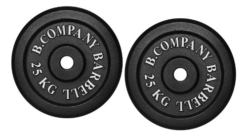 Bad Company Hantelscheiben aus Gusseisen I Gewichtsscheiben 30/31 mm für das Hanteltraining I 50 kg (2 x 25 kg) von Bad Company
