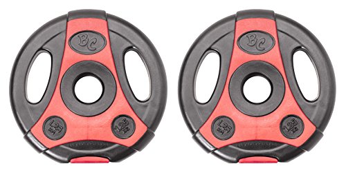 Bad Company K-Grip Hantelscheiben mit Griffen I Kunststoff ummantelte Gewichte 30/31 mm I 2 x 1,25 kg (schwarz/rot) Bad Company K-Grip Hantelscheiben mit Griffen I Kunststoff ummantelte Gewichte 30/31 mm I 2 x 1,25 kg (schwarz/rot) von Bad Company