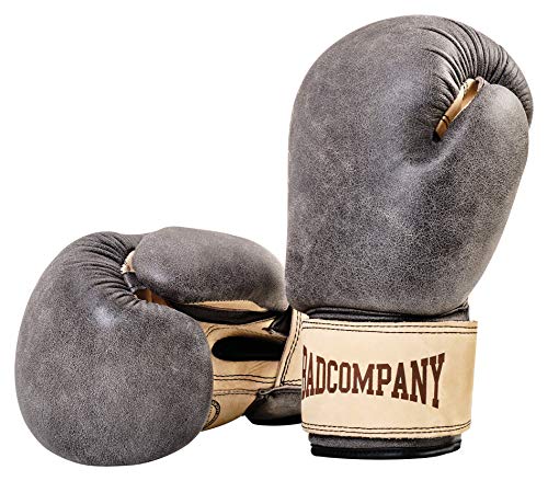 Bad Company Retro Rindsleder Boxhandschuhe mit Belüftungssystem I Boxtraining, Sparring und Wettkampf-Boxen I Gewichtsklassen 10 oz - 16 oz I 16 oz von Bad Company