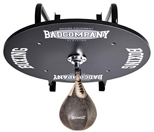 Bad Company Speedball Plattform mit Rindsleder Retro Boxbirne medium zur Wandmontage I BCA-130 von Bad Company