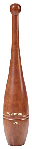 Bad Company Wooden Indian Club Bell I Schwungkeule aus gepresstem Holz inkl. Versieglung I 3 kg von Bad Company