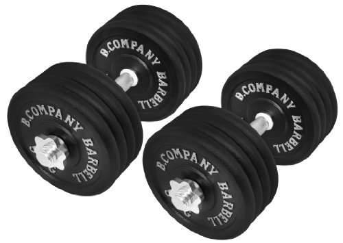 Guss Kurzhantel-Set 85Kg (2 x Kurzhantelstange 40cm und 16x5Kg Hantelscheiben) Hantelset Hanteln Gewichte von Bad Company