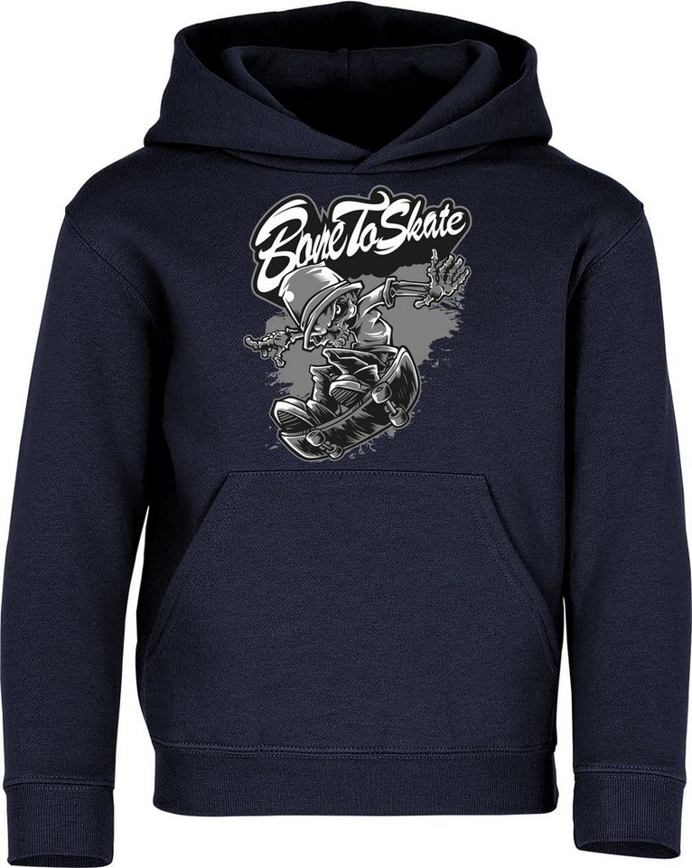 Baddery Kapuzenpullover Kinder Hoodie: "Born to Skate? Bone to Skate!" - Skateboard Skaten, hochwertiger Siebdruck Baddery Kapuzenpullover Kinder Hoodie: "Born to Skate? Bone to Skate!" - Skateboard Skaten, hochwertiger Siebdruck von Baddery