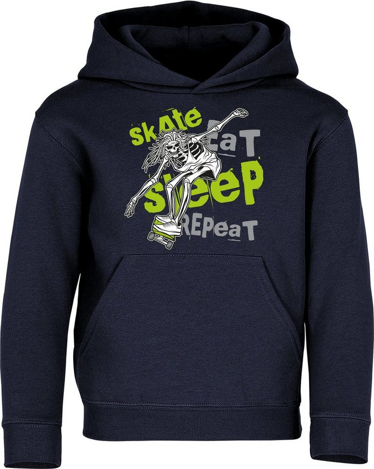 Baddery Kapuzenpullover Kinder Hoodie: "Skate Eat Sleep Repeat" - Pulli Skateboard Skaten, hochwertiger Siebdruck Baddery Kapuzenpullover Kinder Hoodie: "Skate Eat Sleep Repeat" - Pulli Skateboard Skaten, hochwertiger Siebdruck von Baddery