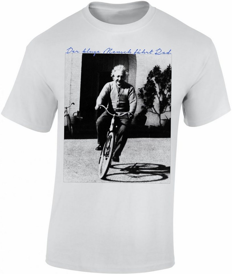 Baddery Print-Shirt Fahrrad T-Shirt : Der kluge Mensch fährt Rad - Sport Tshirts Herren, hochwertiger Siebdruck, auch Übergrößen, aus Baumwolle von Baddery