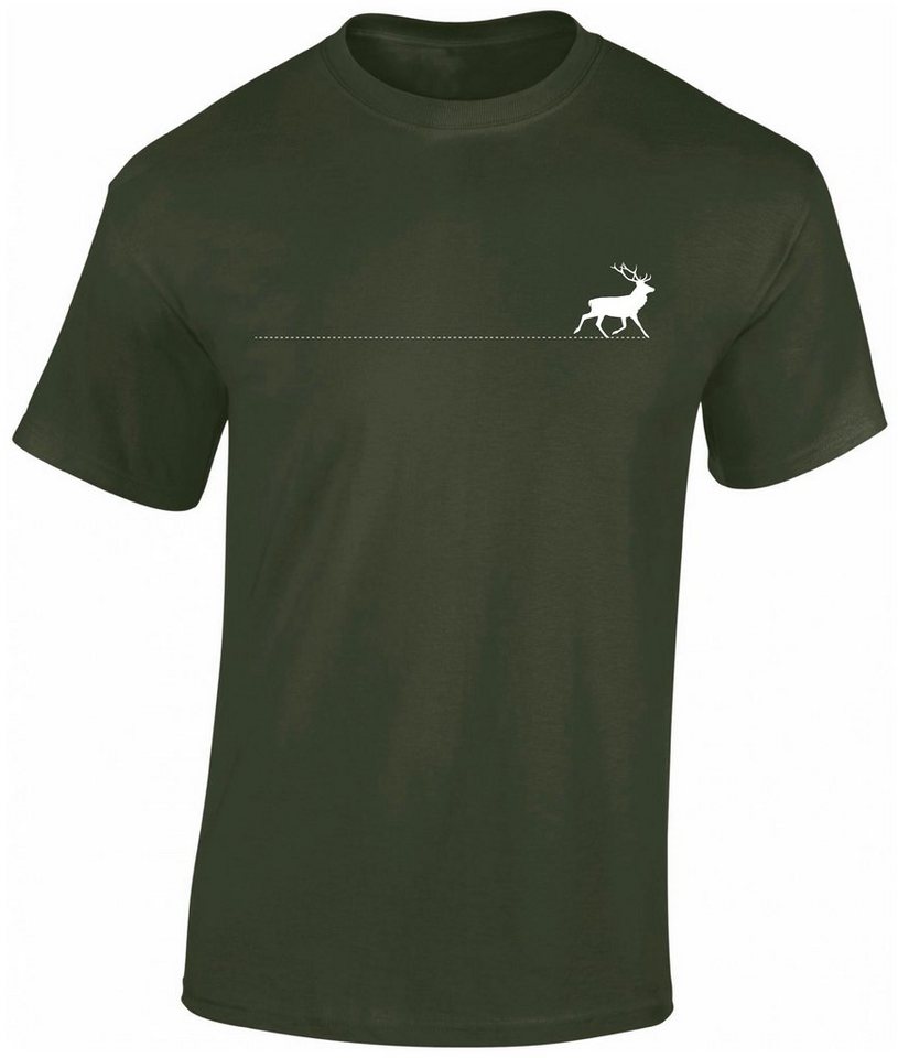 Baddery Print-Shirt Jäger T-Shirt: "Walking Deer" - Geschenk für Jäger - Jagd Tshirt, hochwertiger Siebdruck, auch Übergrößen, aus Baumwolle Baddery Print-Shirt Jäger T-Shirt: "Walking Deer" - Geschenk für Jäger - Jagd Tshirt, hochwertiger Siebdruck, auch Übergrößen, aus Baumwolle von Baddery