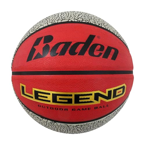 Baden Legend Rubber Basketball (Official Size 7) 29.5" Red/Black von Baden