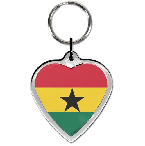 Ghana Flag - Herzförmigen Schlüsselring Ghana Flag - Herzförmigen Schlüsselring von BadgeBeast.co.uk