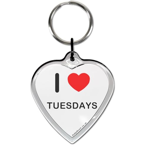 I Love Heart Tuesdays - Herzförmigen Schlüsselring I Love Heart Tuesdays - Herzförmigen Schlüsselring von BadgeBeast.co.uk