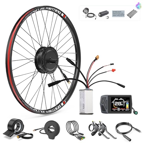 Bafang EBike-Umbausatz 48V500W Vorderrad-Brushless-Nabenmotor-Kits mit EKD01 Mehrsprachig-LCD-Display, Elektrofahrrad-Vorderrad-Umbausatz Passend für 28 Zoll 29 Zoll 700C von Bafang