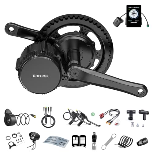 Bafang Mittelmotor 36V 250W BBS01B Ebike Umbausatz Elektrofahrrad Kit mit Optionales Ebike Display,Elektrofahrrad Umbausatz Motor für BB68mm, P860ML Anzeige von Bafang