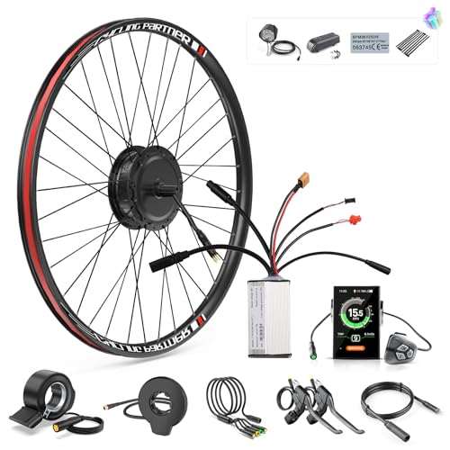 Bafang Nabenmotor 48V 500W Ebike Umbausatz Vorderrad Vorderradfelge-Brushless-Geared-Kit Electric Bike Conversion Kit mit LCD-Display C18 9-PAS für Bike 26 Zoll Bafang Nabenmotor 48V 500W Ebike Umbausatz Vorderrad Vorderradfelge-Brushless-Geared-Kit Electric Bike Conversion Kit mit LCD-Display C18 9-PAS für Bike 26 Zoll von Bafang