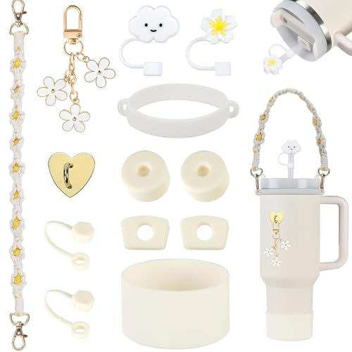 13Stück Stanley Cup Zubehör, enthält 6 Stanley Cup Auslaufschutz, 2 Strohhalm Abdeckung, 2 Griffband Zubehör, 2 Anhänger Zubehör, 1 Silikonhülle für 1,2 l und 850 ml Stanley Cup Accessories (Weiß) 13Stück Stanley Cup Zubehör, enthält 6 Stanley Cup Auslaufschutz, 2 Strohhalm Abdeckung, 2 Griffband Zubehör, 2 Anhänger Zubehör, 1 Silikonhülle für 1,2 l und 850 ml Stanley Cup Accessories (Weiß) von Bafiwu